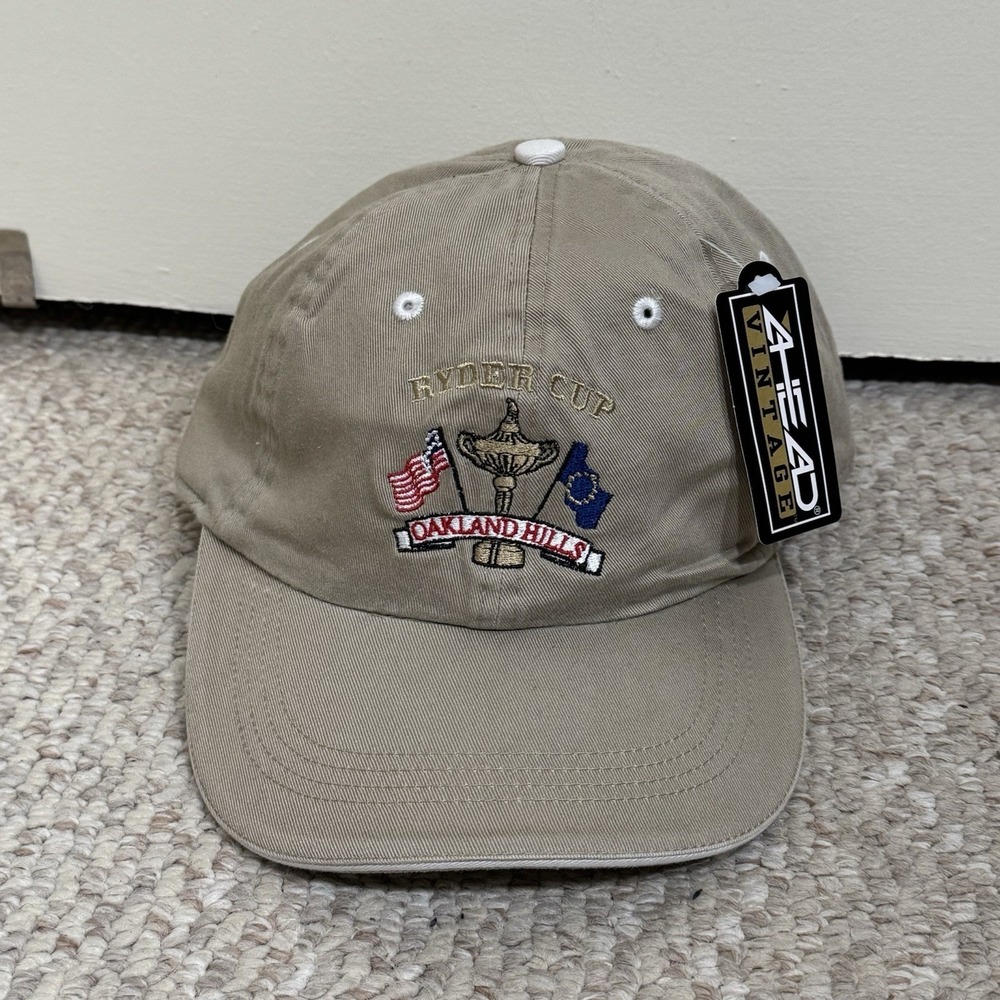 2004 Ahead Ryder Cup Oakland Hills Michigan Golf Hat Khaki Adjustable - New